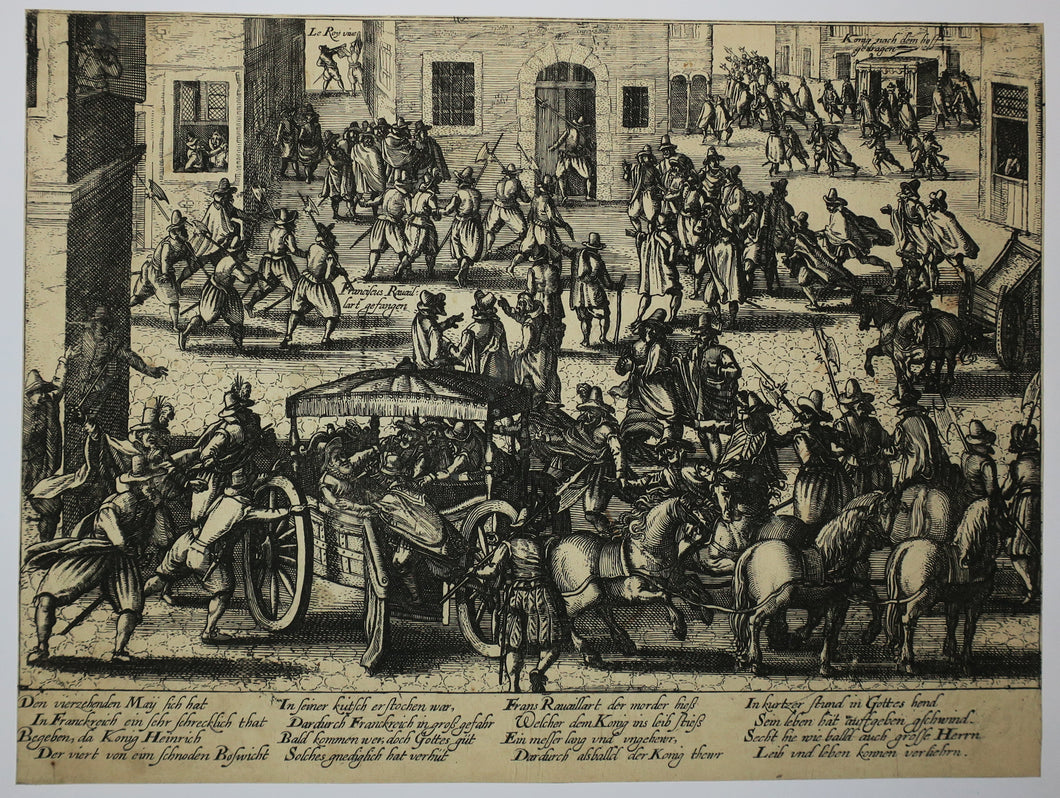 Assassinat d'Henri IV, Roi de France, par François Ravaillac le 14 mai 1610. 