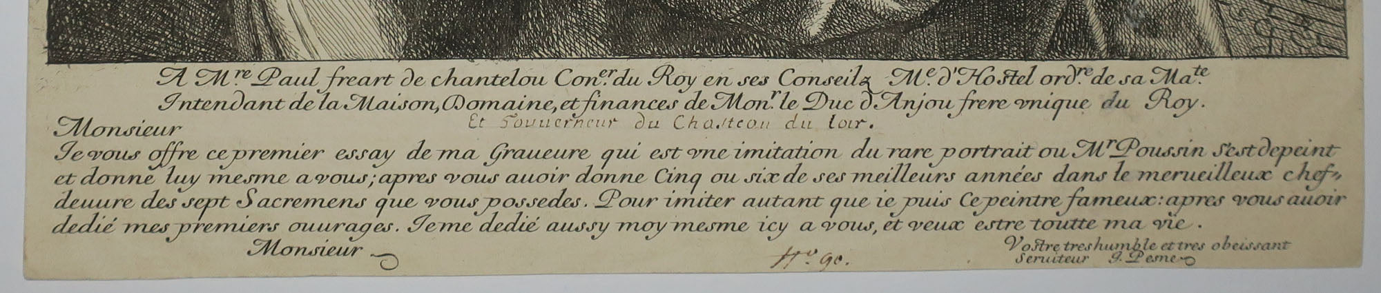 Portrait de Nicolas Poussin à l'âge de 56 ans.
