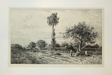 Charger l&#39;image dans la galerie, Paysage avec une femme assise, un petit garçon debout et des animaux. 1864-

