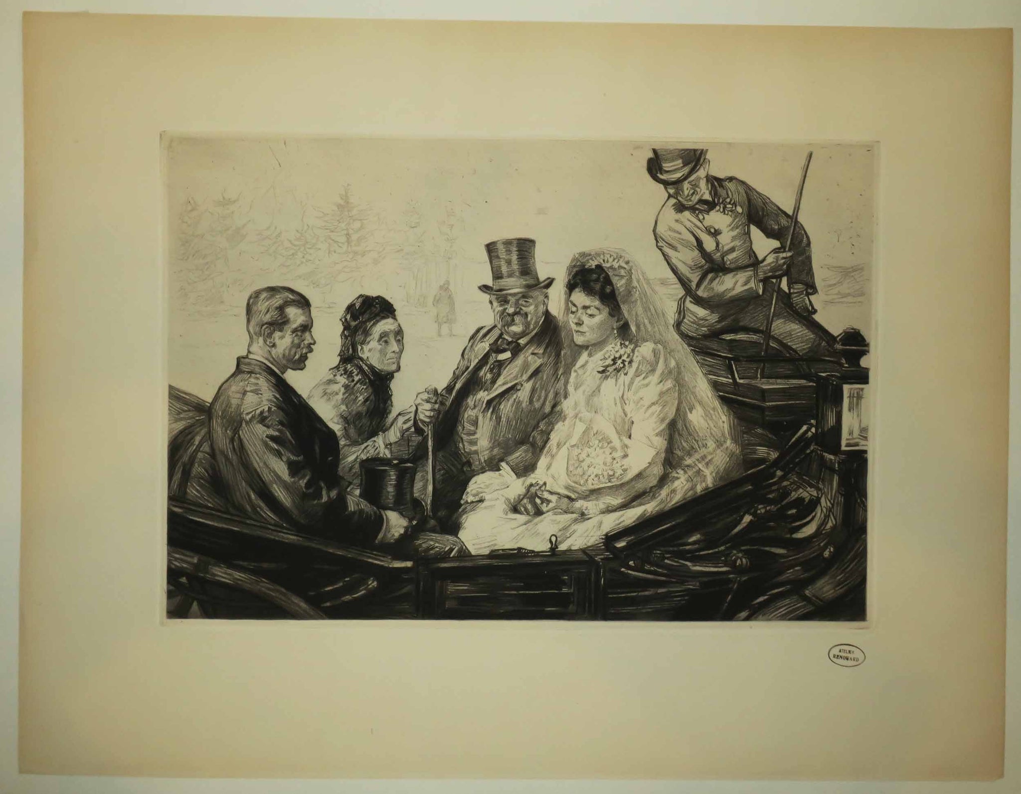 [Les mariés dans la calèche].