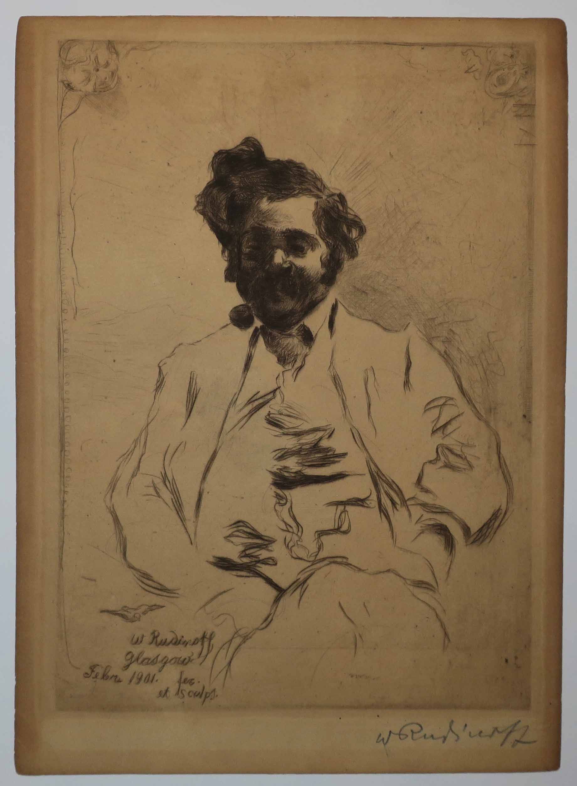 [Autoportrait de l'artiste, fumant la pipe]. 