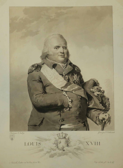 Portrait de Louis XVIII, avec la plaque du St-Esprit sur la poitrine. 