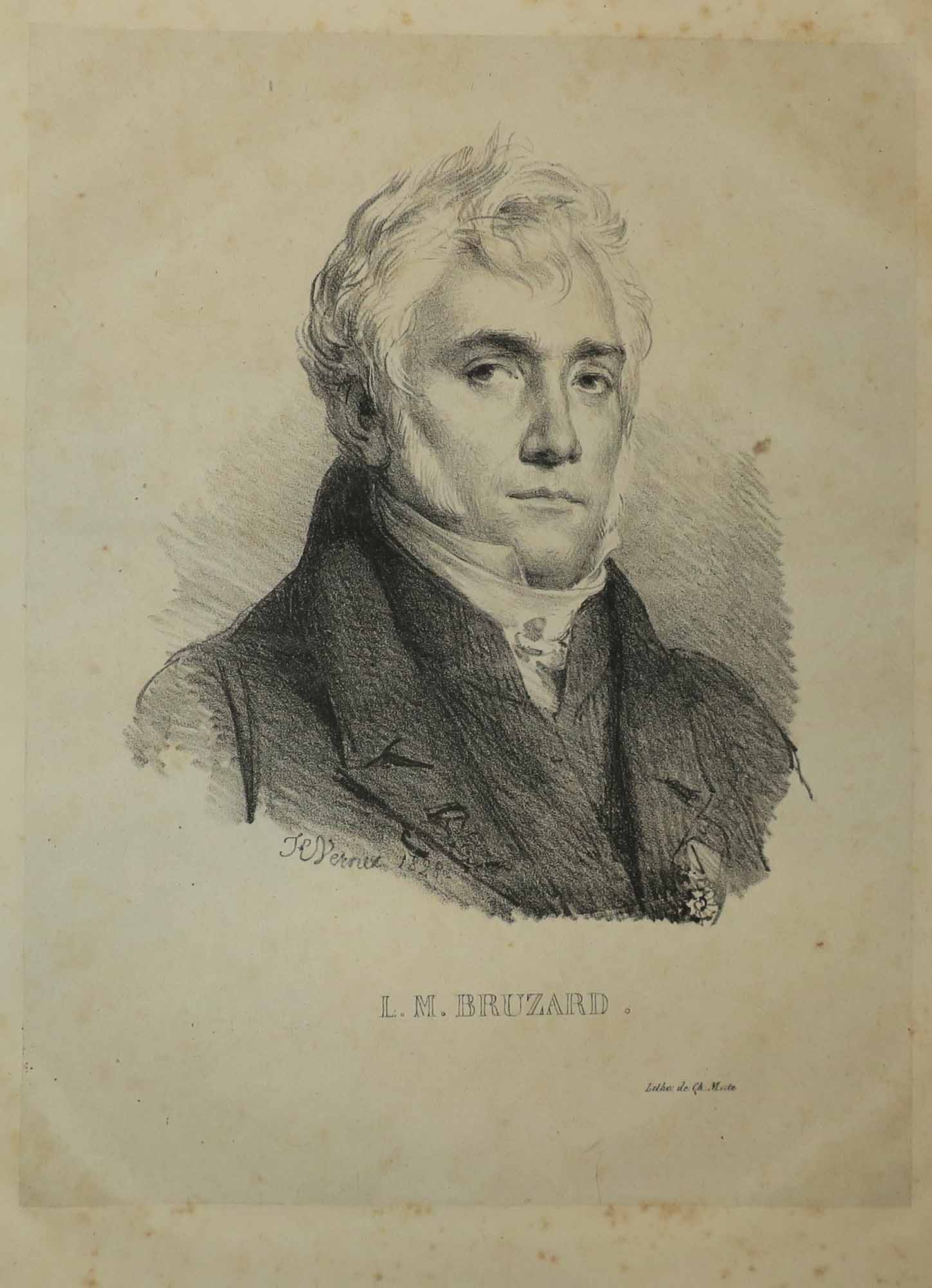 Portrait de L.M. Bruzard (Auteur du Catalogue des lithographies d'Horace Vernet).