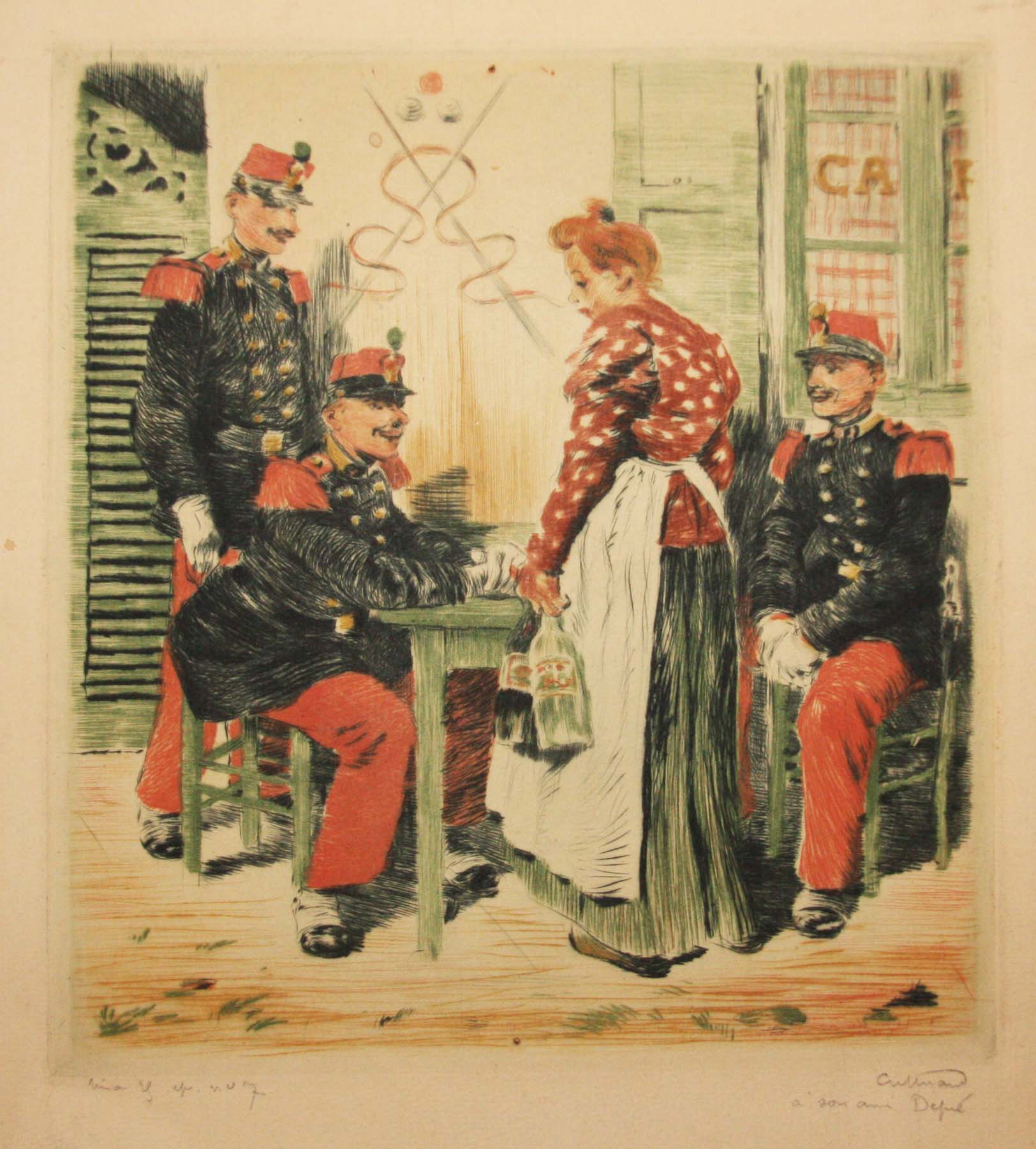[Soldats attablés].