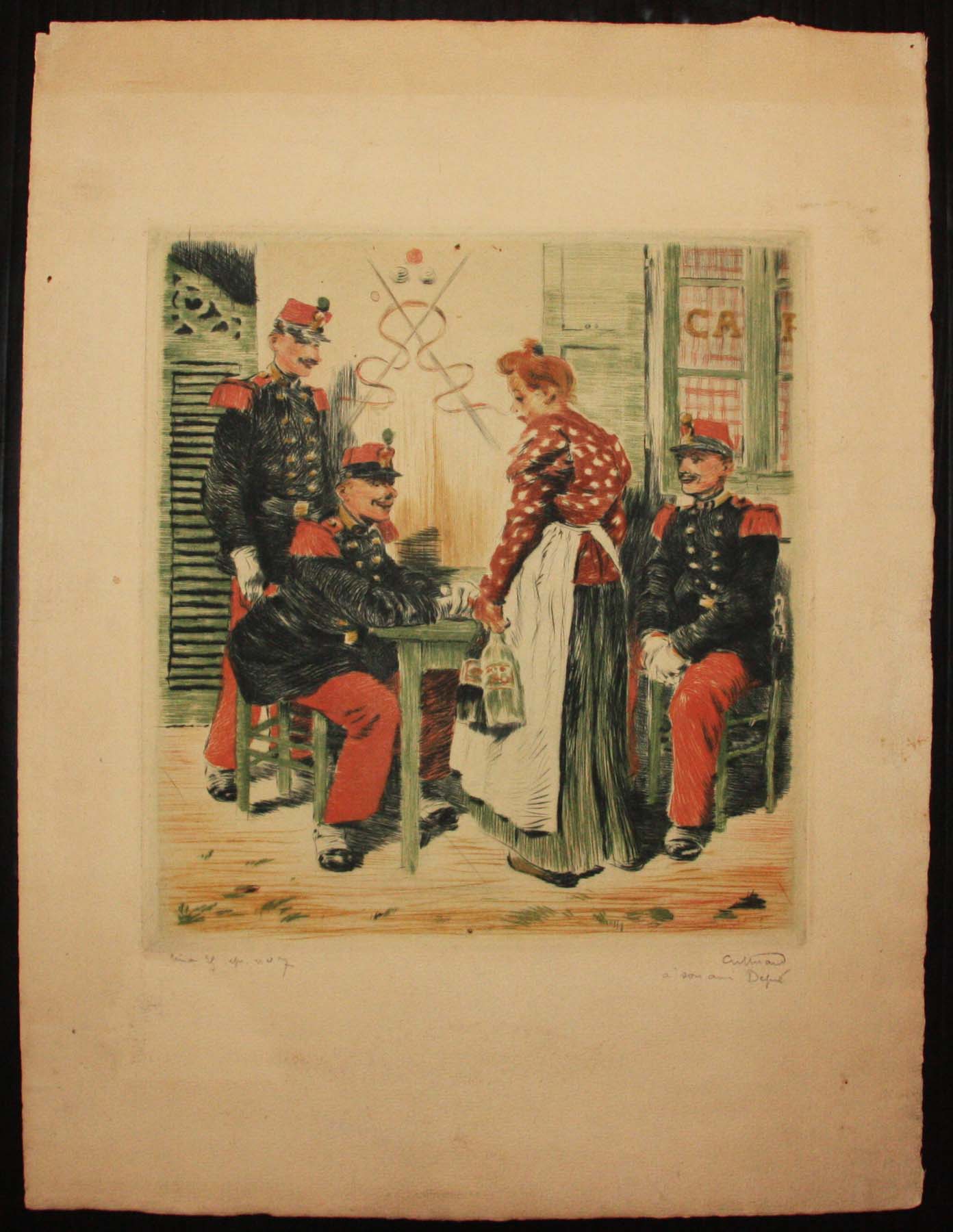 [Soldats attablés].