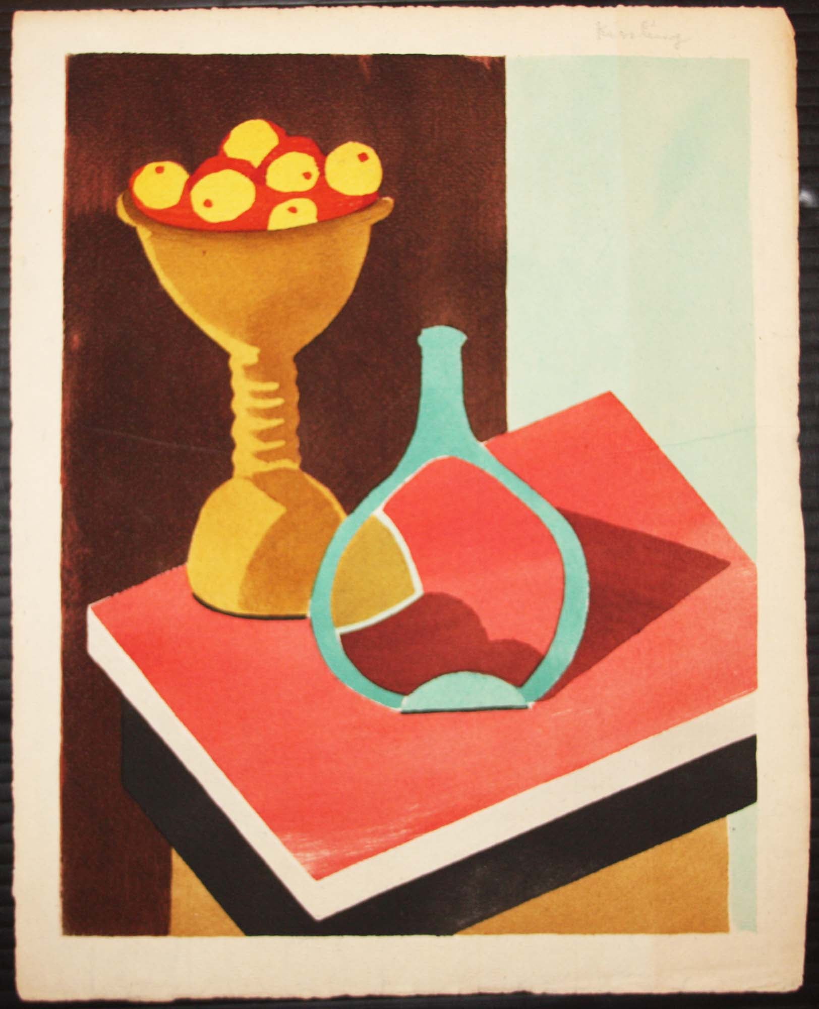 [Composition, Coupe de fruits et vase]. 