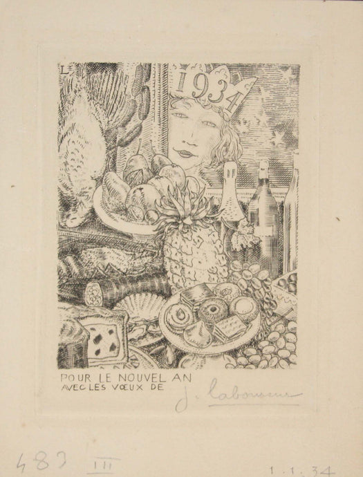 Cocagne, Carte de vœux pour 1934.
