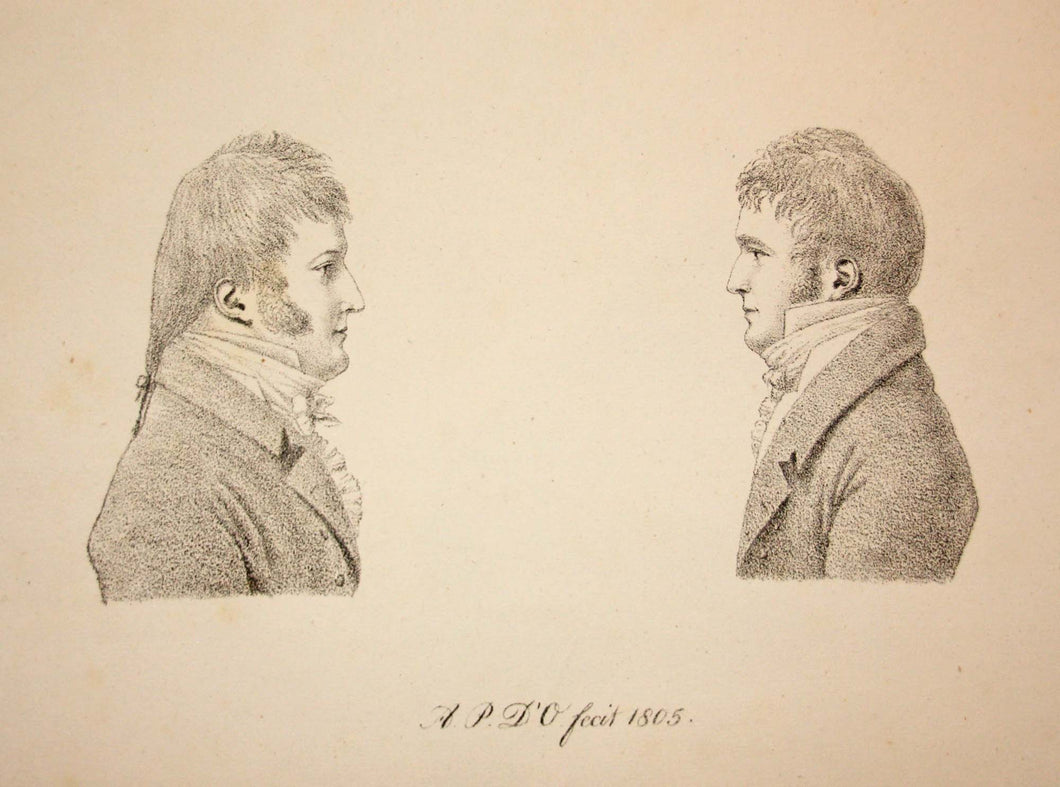Antoine d'Orléans et son frère Louis-Philippe de profil. Autoportrait.