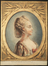 Charger l&#39;image dans la galerie, Buste de femme, de profil droit corsage décolleté &amp; Buste de femme, de trois quart de dos, un ruban dans les cheveux.
