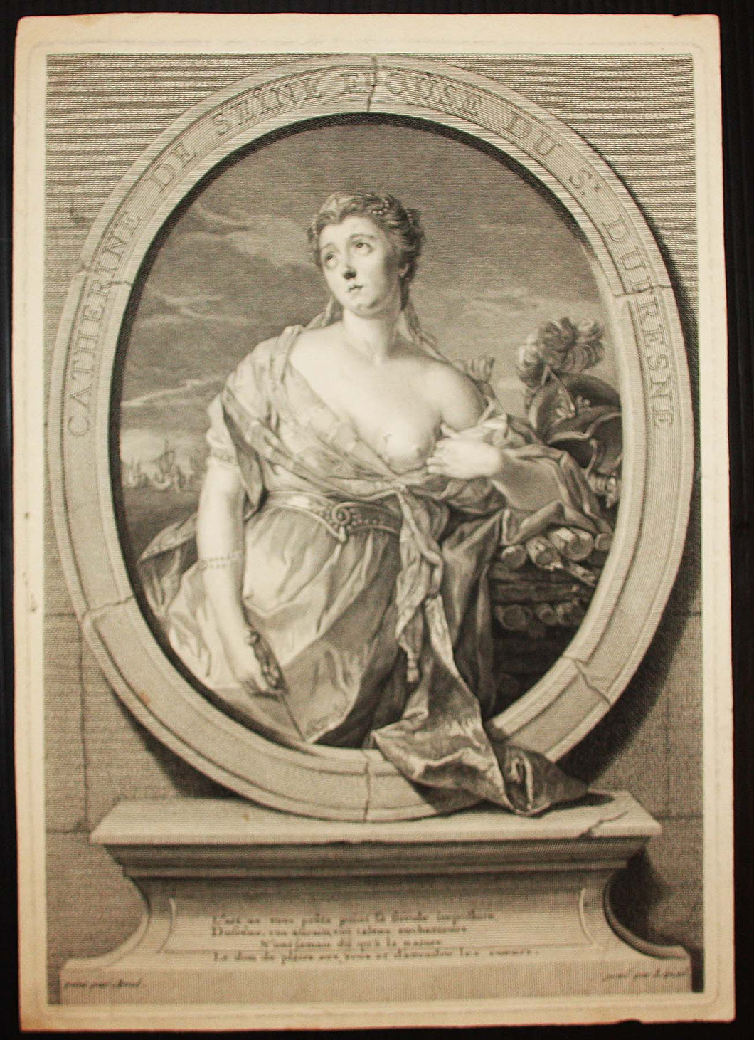Portrait de Catherine-Marie-Jeanne Dupré Deseine, dite Mlle de Seine puis Mme Quinault-Dufresne (1705†1767, Actrice française). 