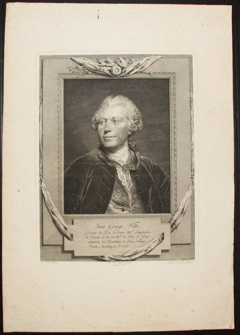 Portrait de Jean-Georges Wille (1715†1808), Graveur du Roi, de leurs Majestés Impériales et Royale, et de Sa Majesté le Roi de Danemark, des Académies de Paris, Vienne, Rouen, Ausbourg et Dresde. 