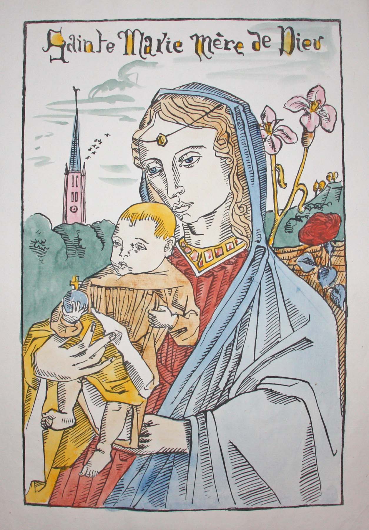 Sainte Marie Mère de Dieu avec le lys.