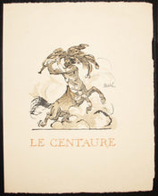 Charger l&#39;image dans la galerie, Le centaure. Menu du 9 décembre 1931 pour Le Livre Contemporain.
