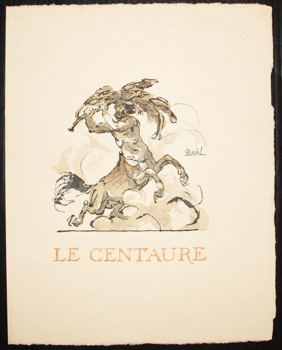 Le centaure. Menu du 9 décembre 1931 pour Le Livre Contemporain.