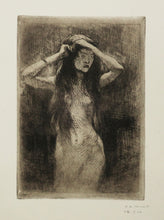 Charger l&#39;image dans la galerie, Jeune fille nue se coiffant.
