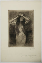 Charger l&#39;image dans la galerie, Jeune fille nue se coiffant.
