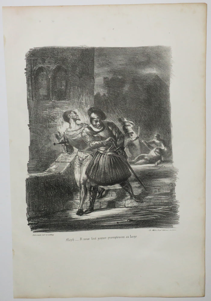 Méphistophélès et Faust fuyant après le duel. 