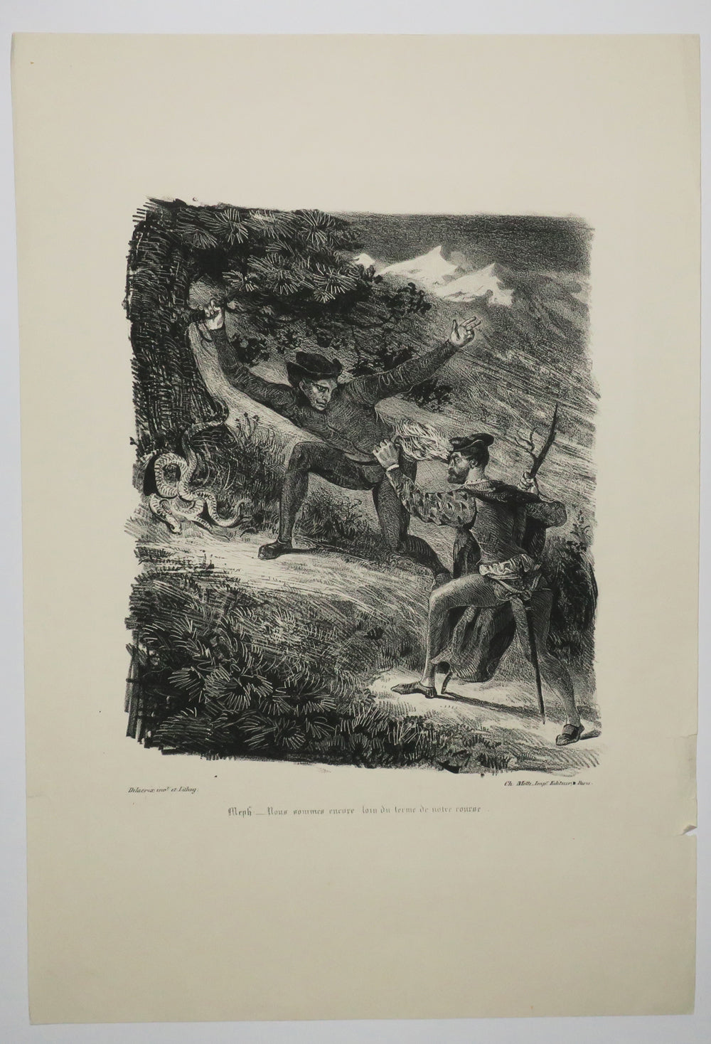 Faust et Méphistophélès dans les montagnes du Hartz.