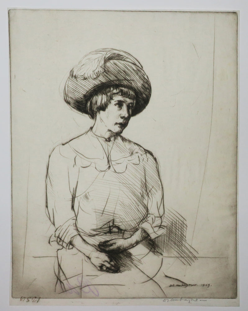 [Femme au chapeau, assise].