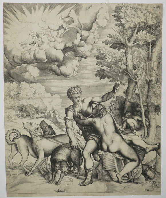 Vénus essayant de retenir Adonis partant à la chasse. Entre 1560 et