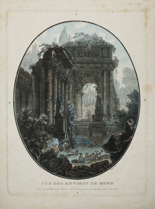 Vue des environs de Rome (Ruines d'un arc de triomphe & Ruines d'un monument antique).