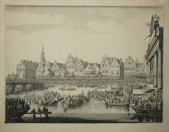 Festivités en l'honneur de Marie de Médecis à Amsterdam (Procession sur le Rokin avec des batailles navales simulées).