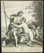 Charger l&#39;image dans la galerie, Vénus et Adonis avec Cupidon. Omnis Amans Amens.
