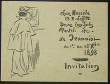 Charger l&#39;image dans la galerie, Cartons d&#39;invitation pour Expositions chez M. Charles Hessèle, 13 rue Laffitte, à Paris. 1898-
