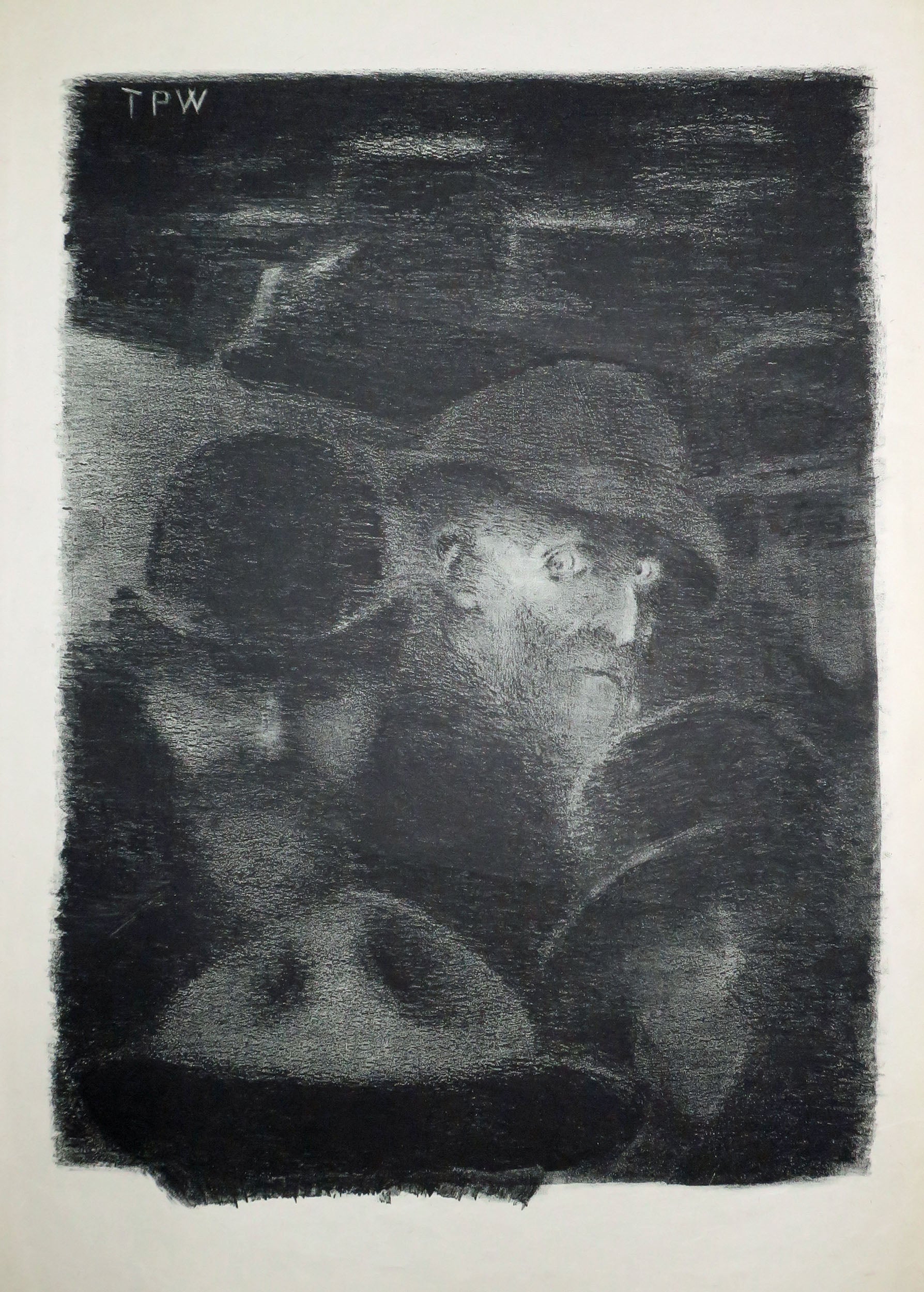 [Visage d'homme apeuré]. 