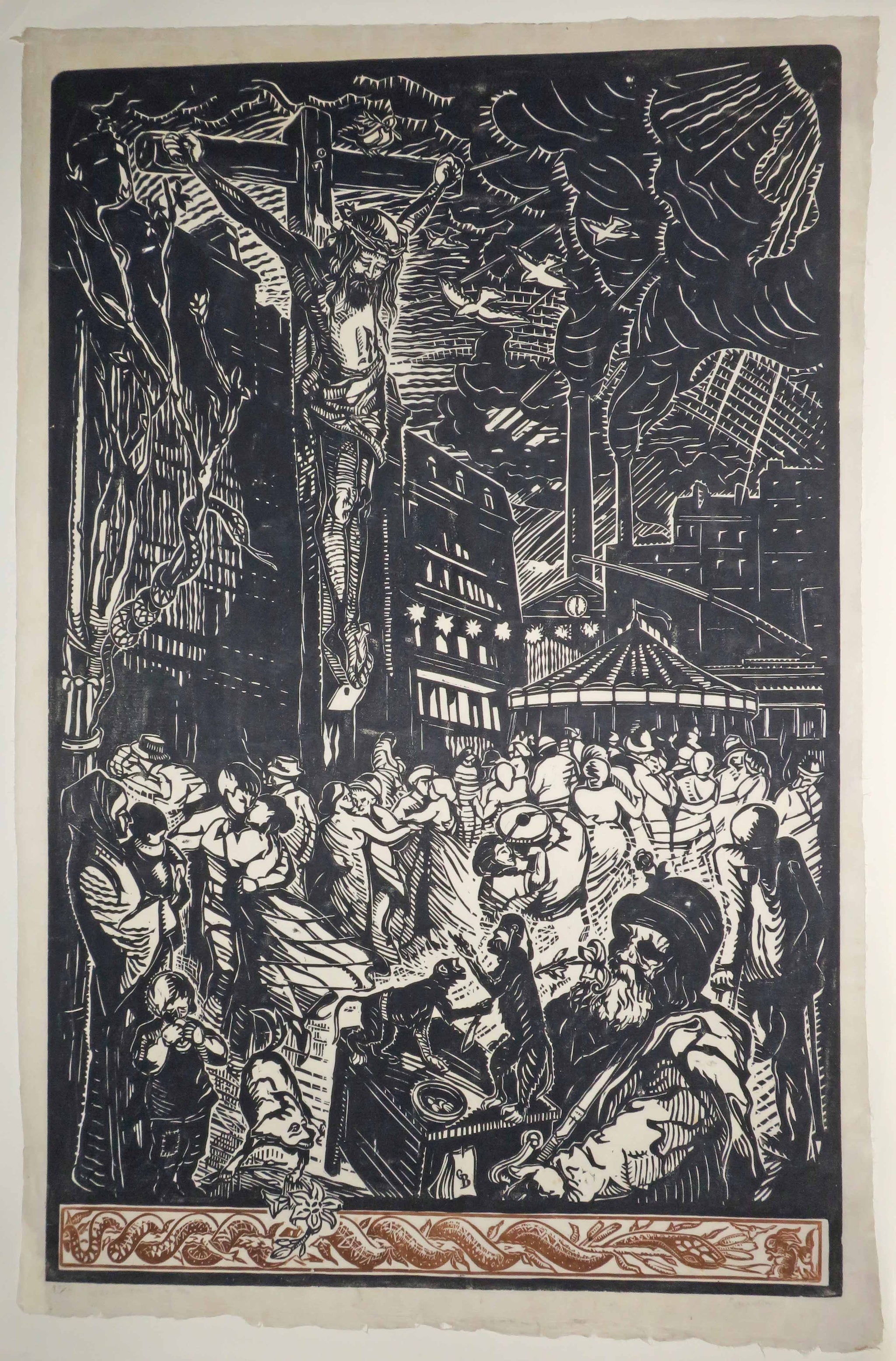 [Bal au pied du Christ sur la croix]. Allégorie. 