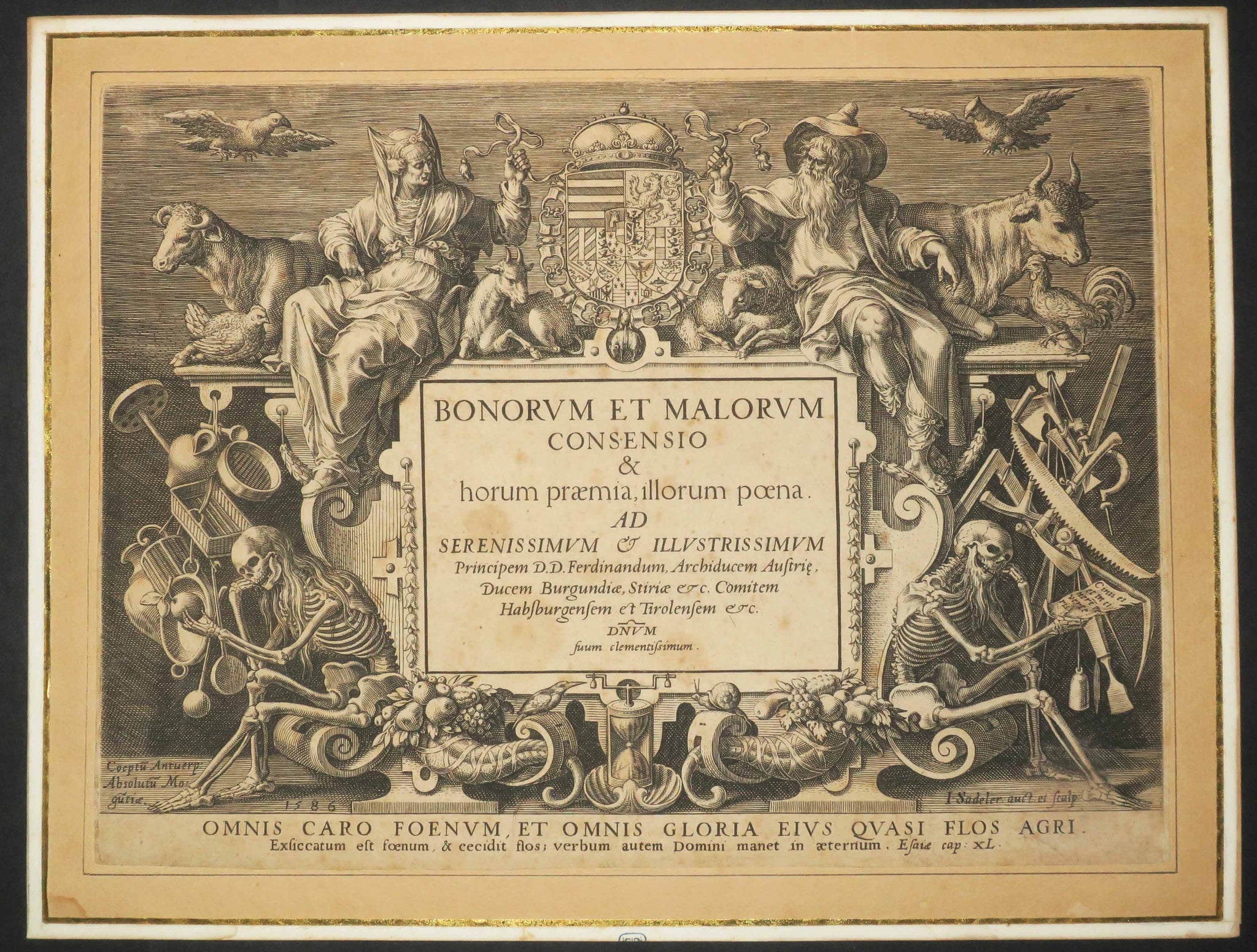 Bonorum et malorum consensio & horum praemia illorum poena […]. Titre pour la série 