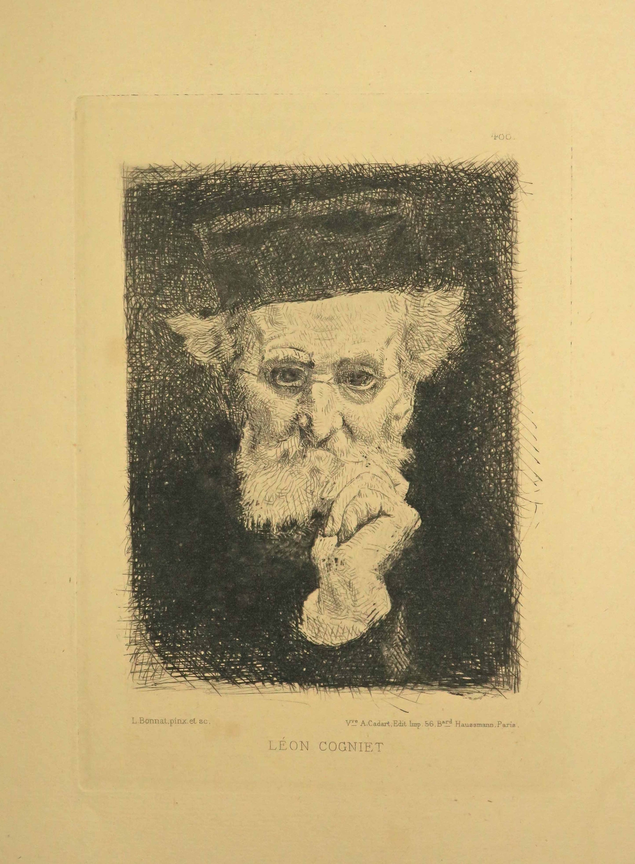 Portrait de Léon Cogniet (Peintre & graveur, né à Paris en 1794 et mort en 1880). c.