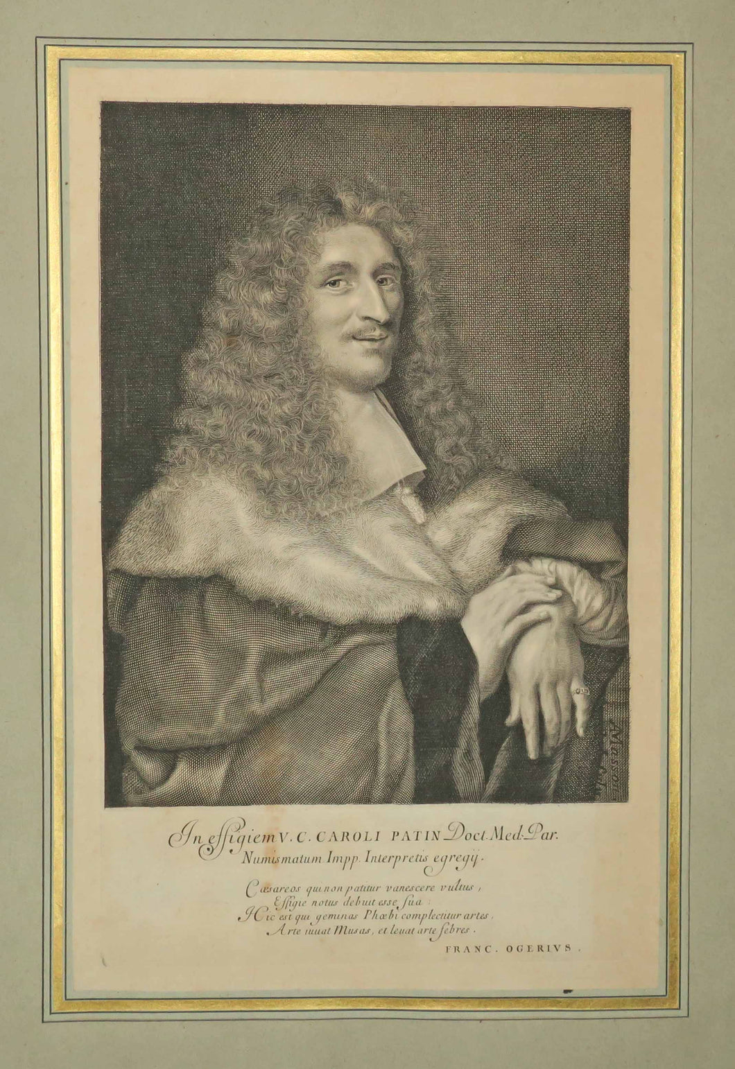 Portrait de Charles Patin (Paris 1633 †Padoue 1693), Médecin et Numismate français. 