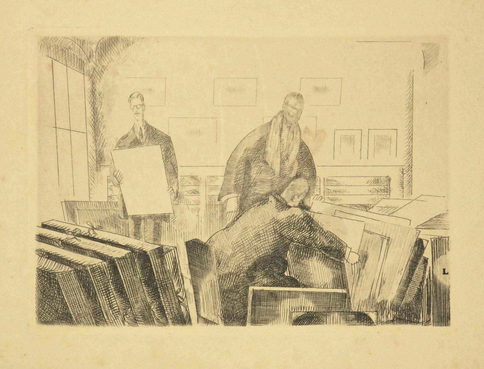 [Chez le marchand d'estampes]. 
