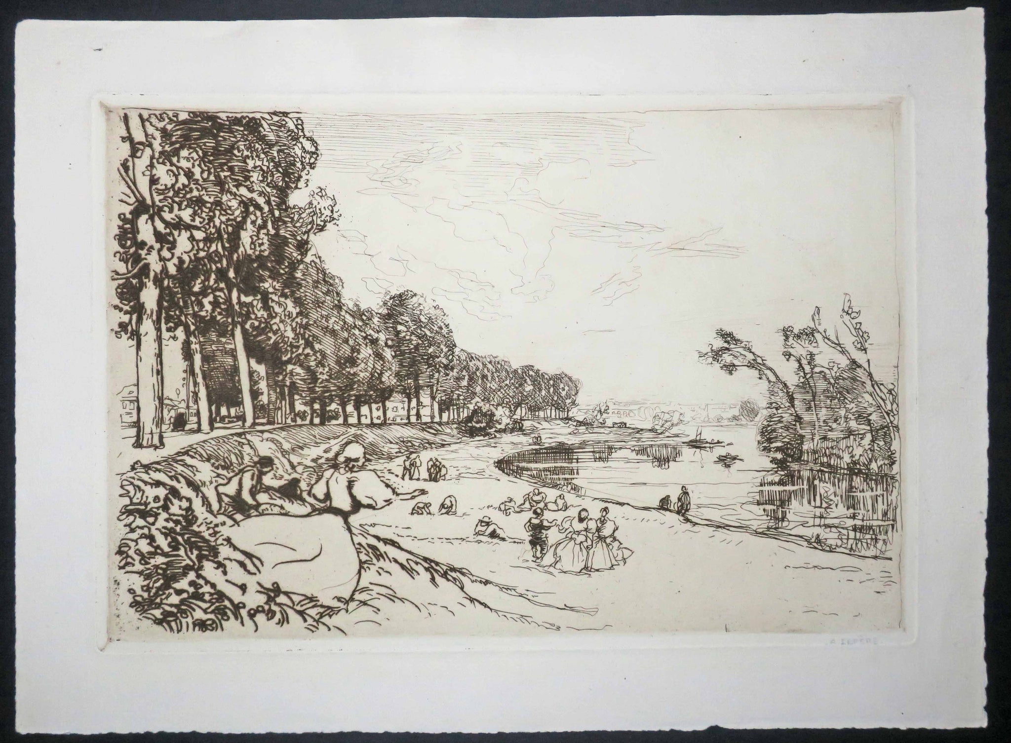 [Paysage, Bord d'un lac]. 