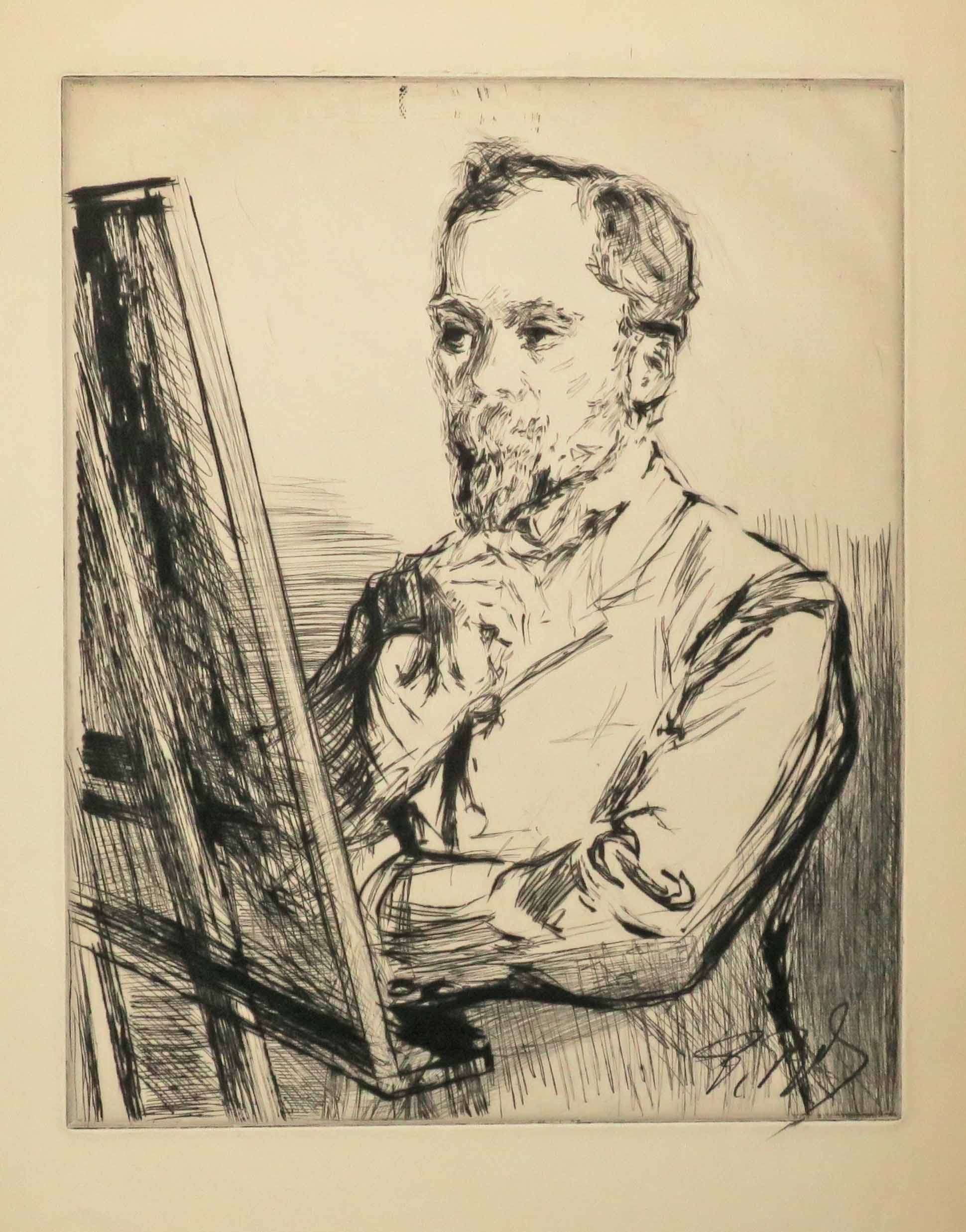 [Peintre à son chevalet].