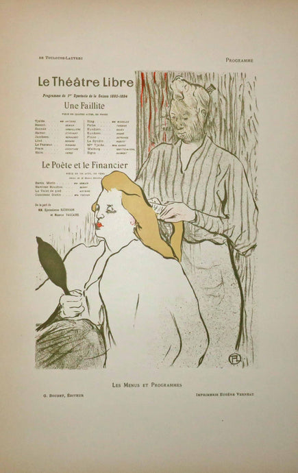 Le coiffeur. Programme pour le Théâtre Libre du 1er spectacle de la Saison 1893-1894. 