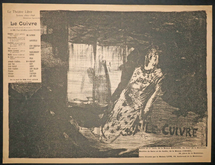 Le Cuivre. Programme du 2ème spectacle de la saison 1895-1896, pour le 