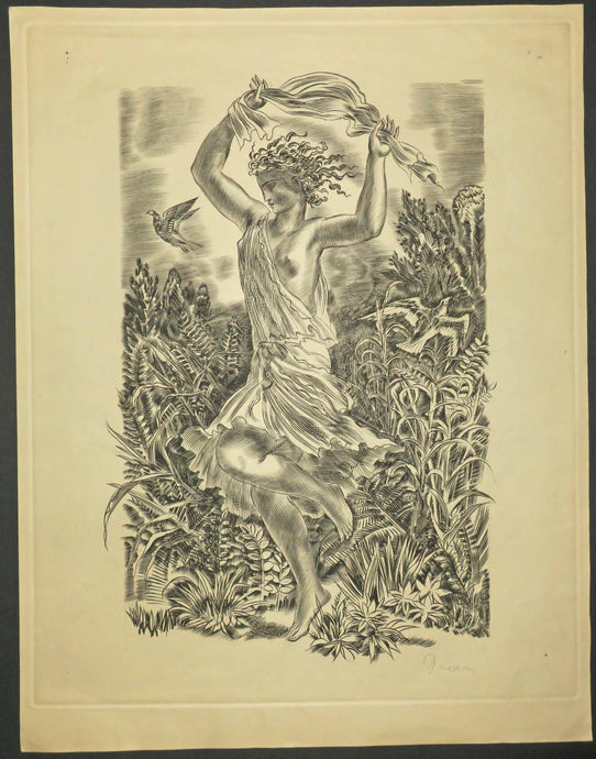 [Jeune femme dansant dans les champs].