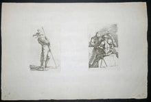 Charger l&#39;image dans la galerie, Soldat de dos avec une lance dans les deux mains &amp; Soldat de dos avec deux autres soldats. 1656-
