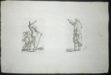 Charger l&#39;image dans la galerie, Soldat avec une massue parlant à un compagnon &amp; Homme marchant vers la gauche. 1656-

