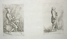 Charger l&#39;image dans la galerie, Soldat assis avec un long bâton &amp; Jeune fille avec un turban. 1656-
