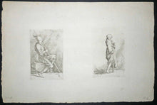 Charger l&#39;image dans la galerie, Soldat assis avec un long bâton &amp; Jeune fille avec un turban. 1656-
