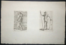 Charger l&#39;image dans la galerie, Jeune fille avec les cheveux attachés &amp; Soldat en pied avec un bâton et un bouclier.
