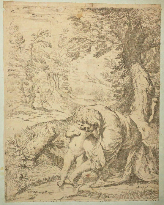 La Vierge lavant les pieds de l'Enfant Jésus. 