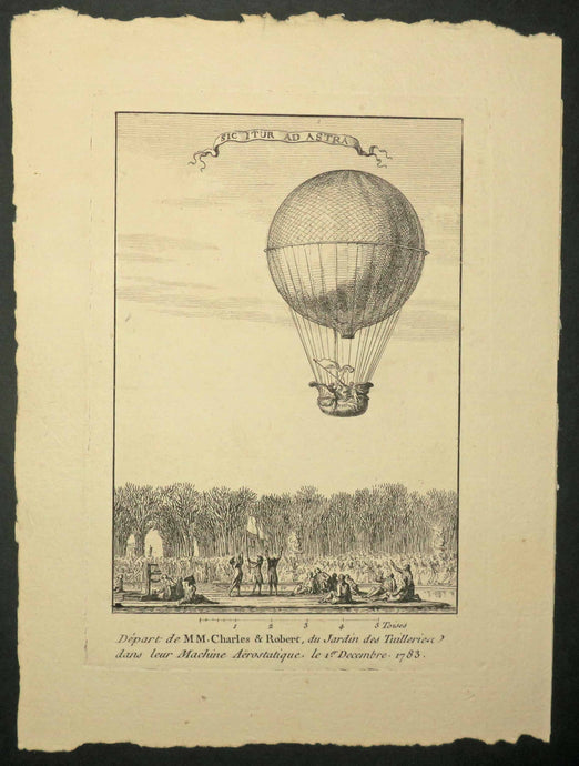 Départ de MM. Charles et Robert, du Jardin des Tuilleries dans leur Machine Aerostatique le 1er décembre 1783.