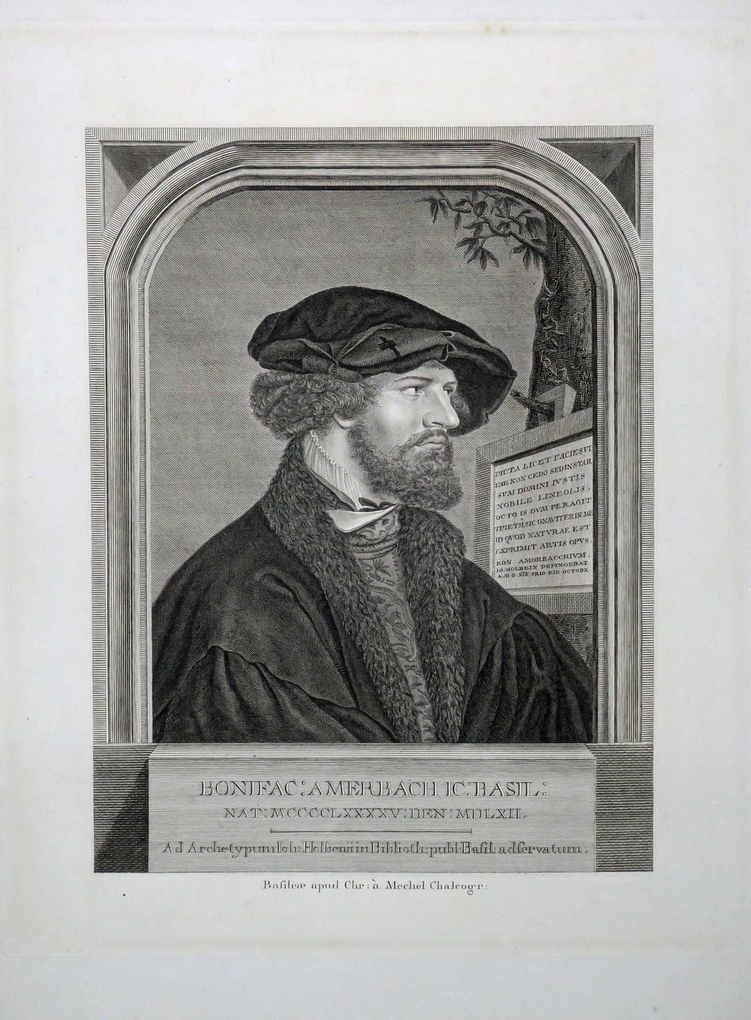 Portrait de Boniface Amerbach, Compositeur, Juriste et Humaniste suisse.