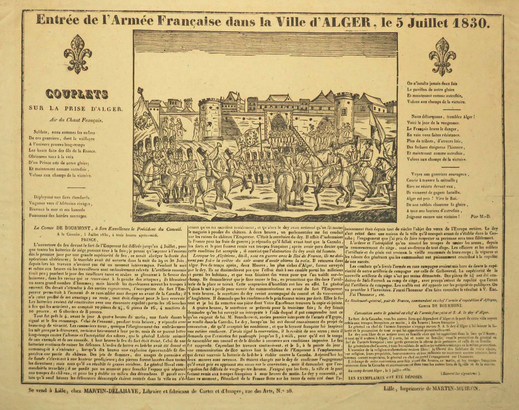 Entrée de l'Armée Française dans la ville d'Alger, le 5 juillet 1830. 