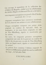 Charger l&#39;image dans la galerie, Procès en diffamation, plaidé devant la Conférence du Stage. Pointe sèche originale de Salvador Dalí. Six eaux-fortes originales de Tim. 1971.
