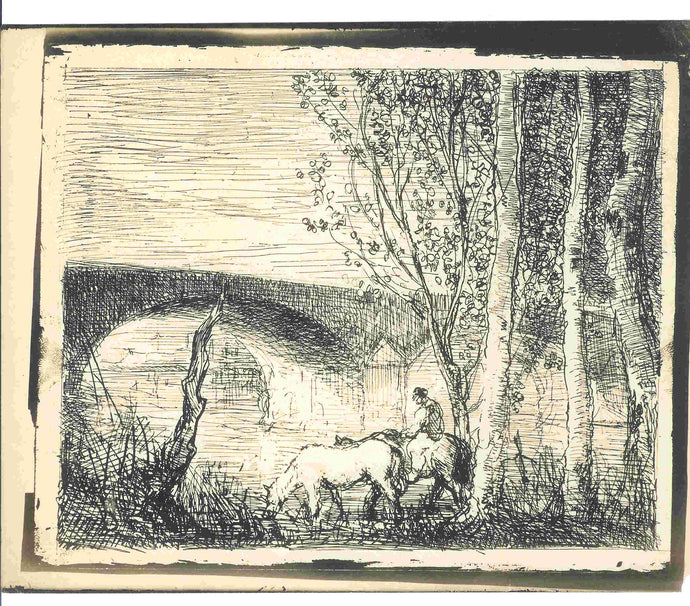 Le Pont (Effet du soir). (1862 - 1er tirage).
